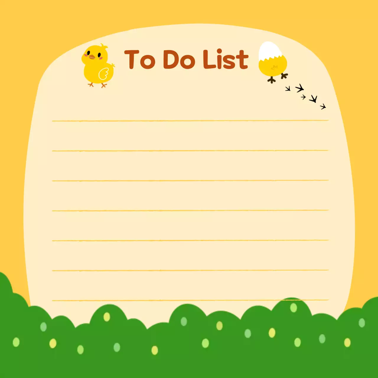 노랑 심플 투두리스트 메모지