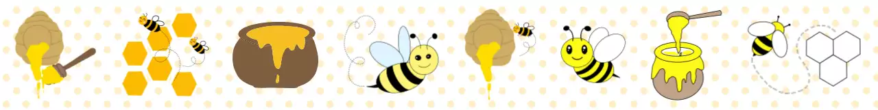 노랑 아기자기한 꿀벌 패턴 스티커