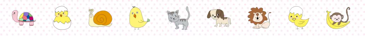 노랑 아기자기한 동물 스티커