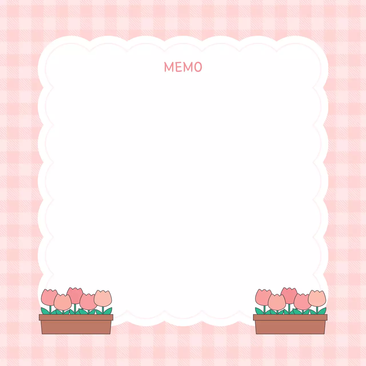 핑크 아기자기한 튤립 메모지