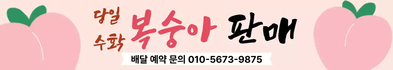 분홍색 심플 과일 판매 안내