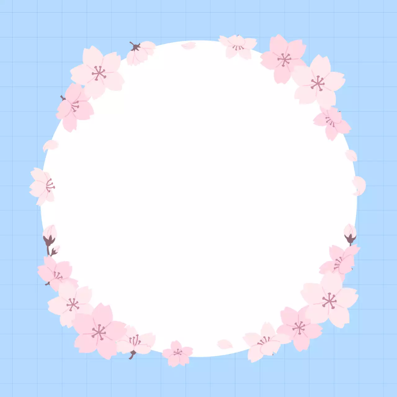 하늘색 아기자기한 벚꽃 홍보