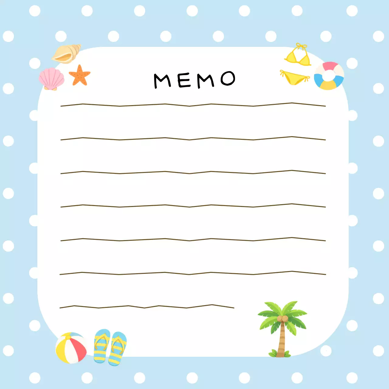 파란색 아기자기한 문구 프레임