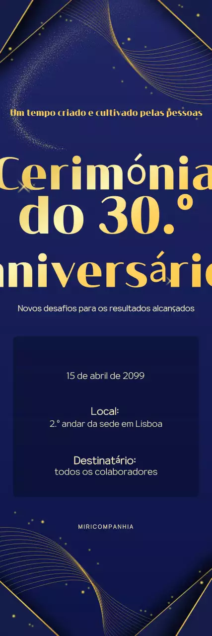 evento de aniversário de fundação de luxo azul marinho