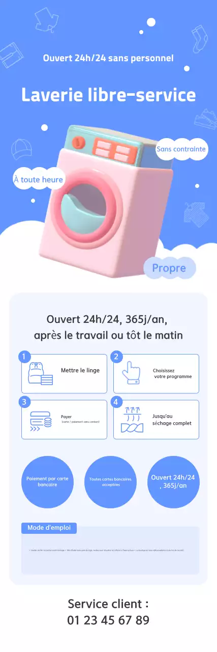 Promotion de laverie automatique Sky Blue Clean