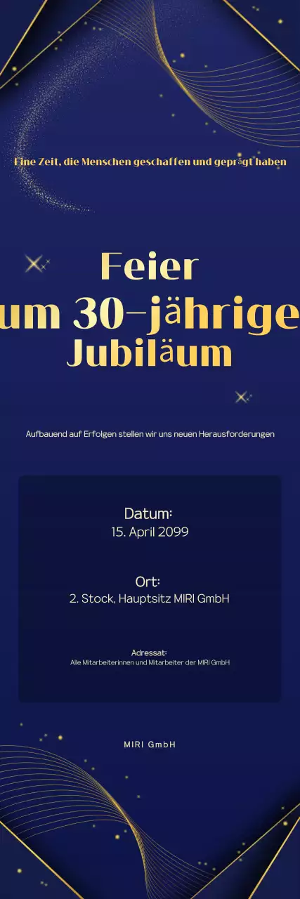 Luxus-Jubiläumsveranstaltung der Marine