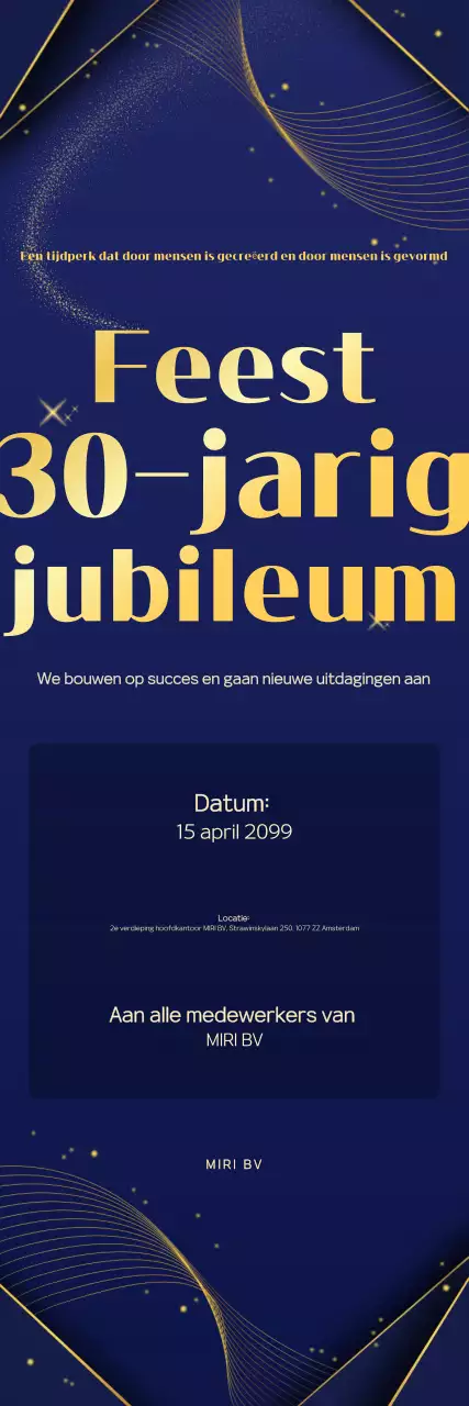 Marineblauwe luxe jubileumviering