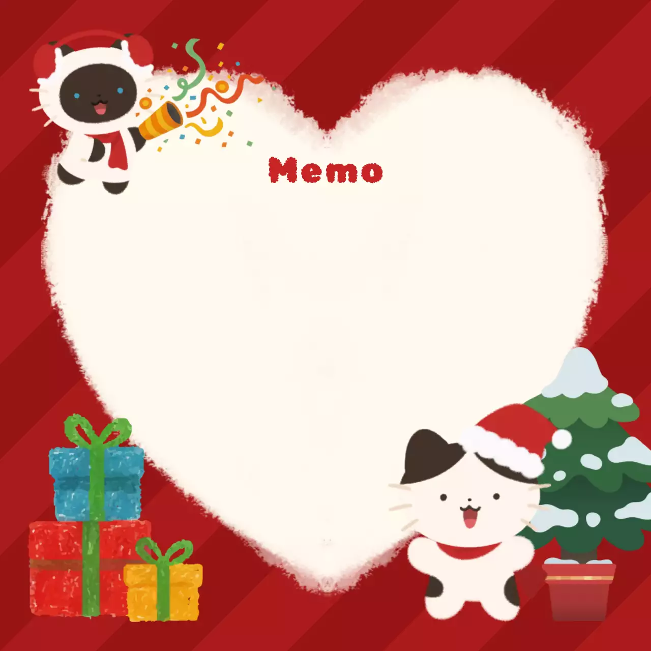 빨강 아기자기한 크리스마스 엽서