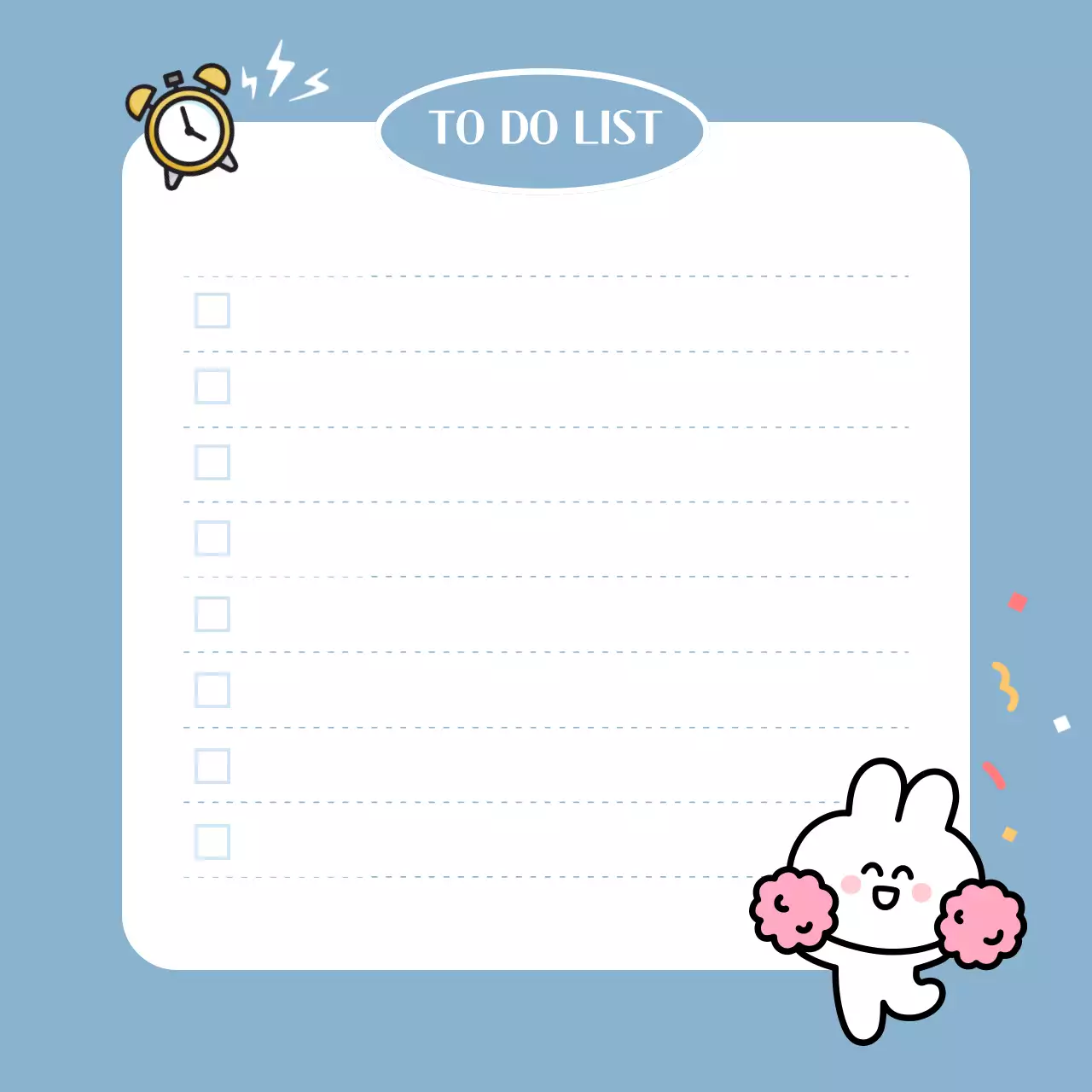 하늘색 아기자기한 일정 안내