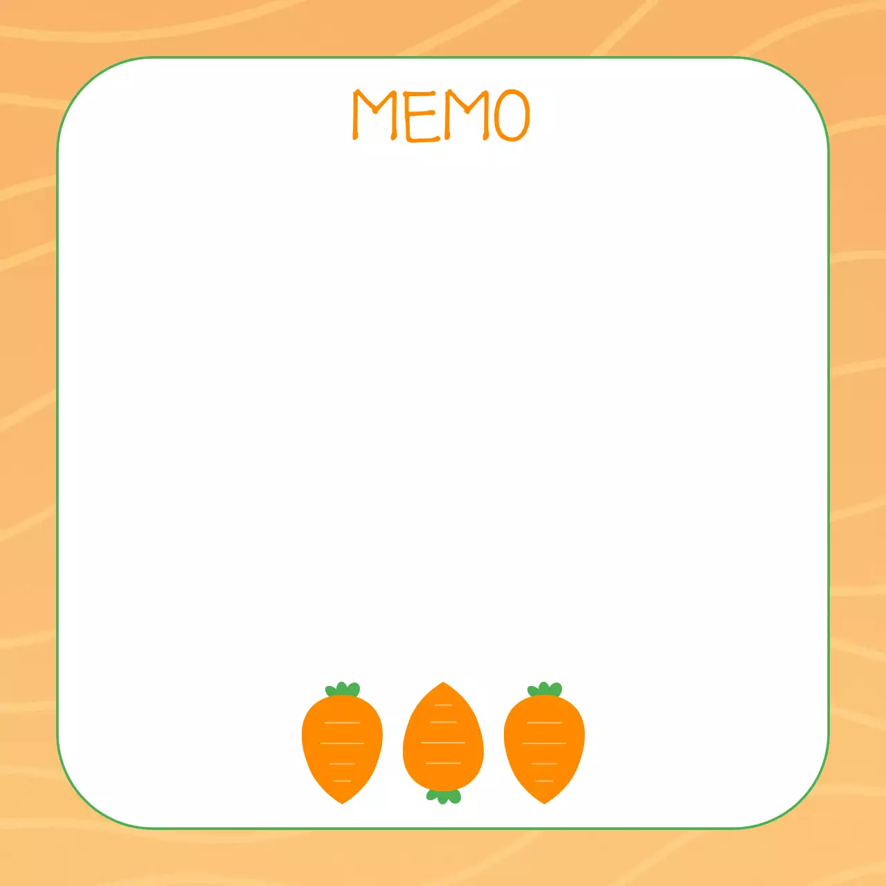 주황색 심플 당근 문구