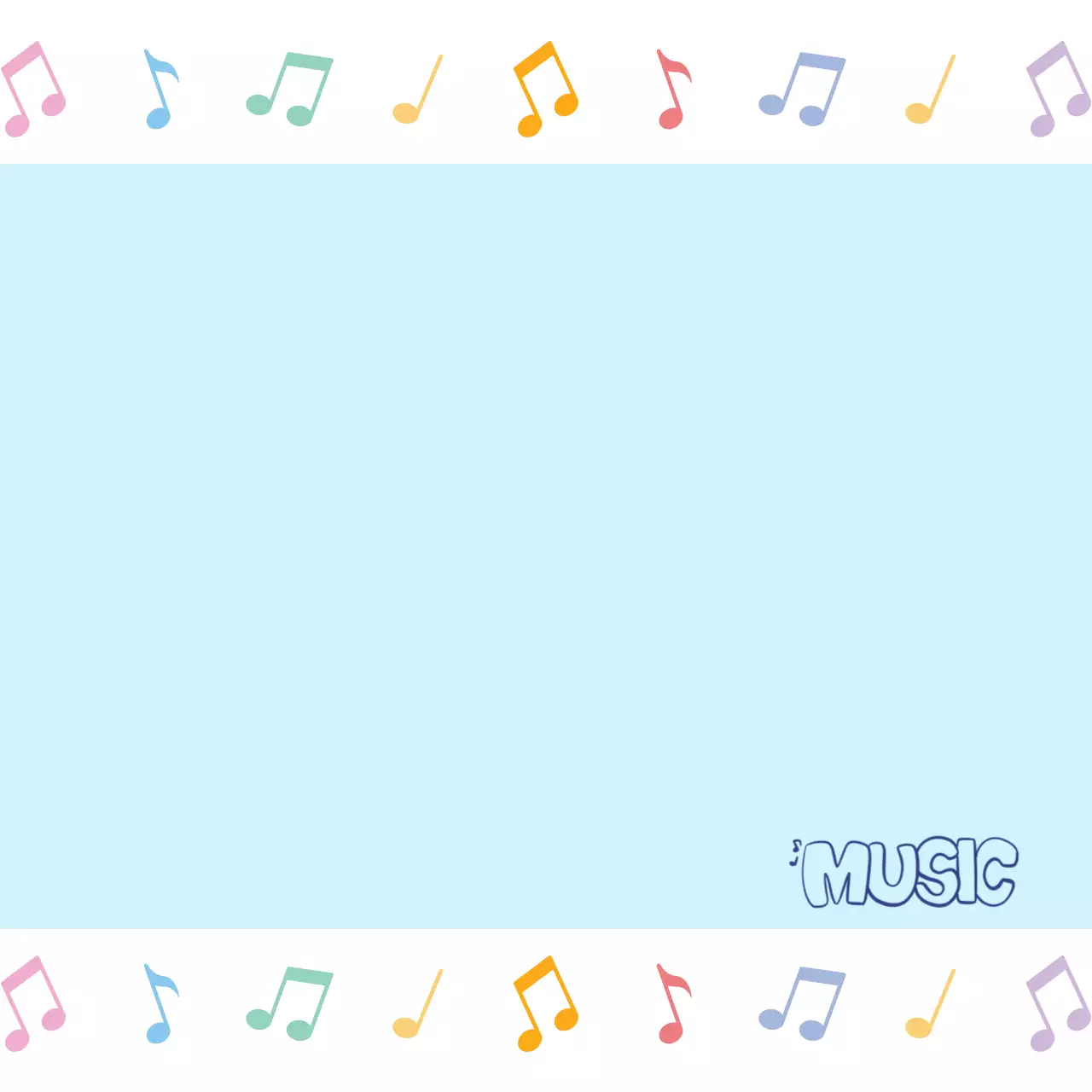 하늘색 아기자기 음악 노트