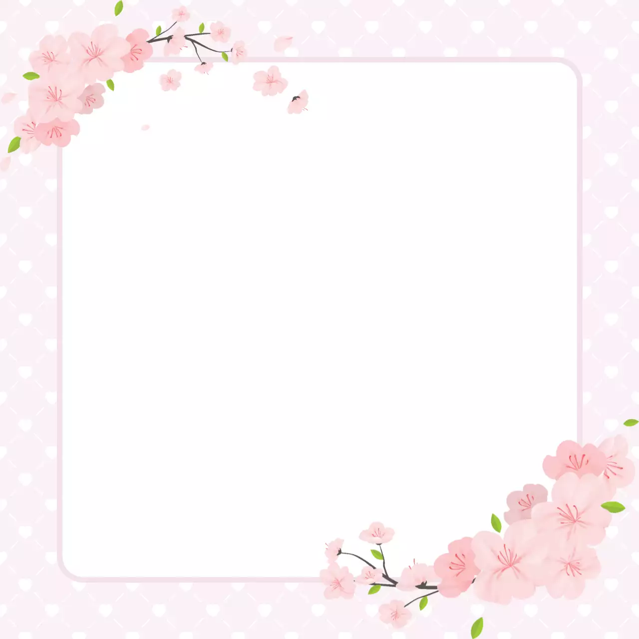 핑크 아기자기한 봄꽃 엽서