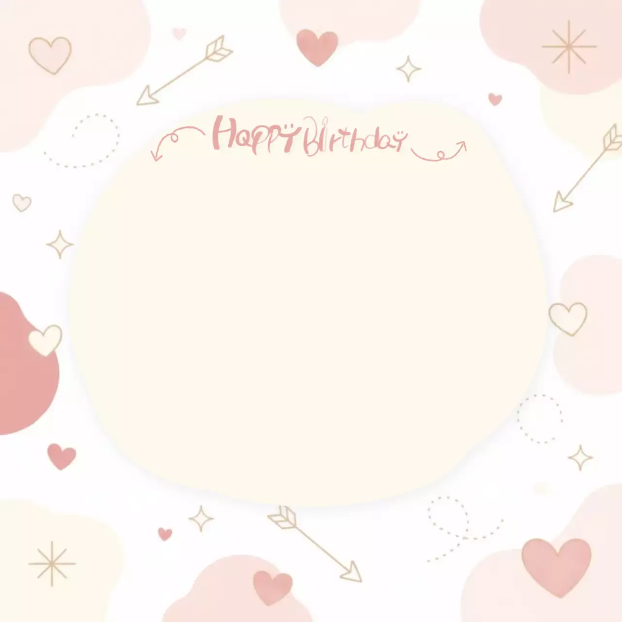 핑크 아기자기한 생일 축하