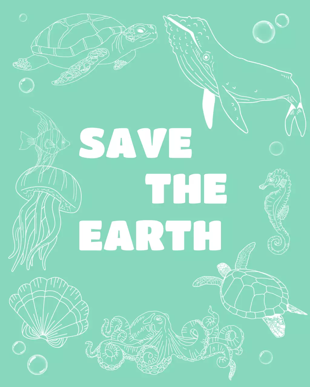 민트색 심플한 지구의날 게시글