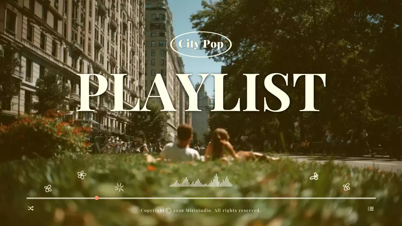 그린 레트로 도시 음악 플레이리스트 홍보