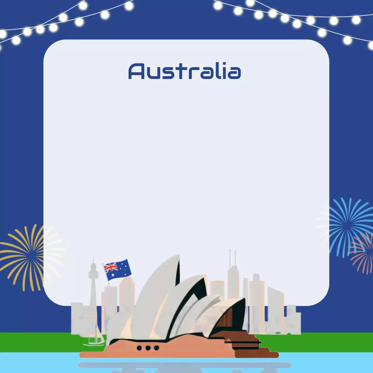 남색 심플 호주 포토 프레임