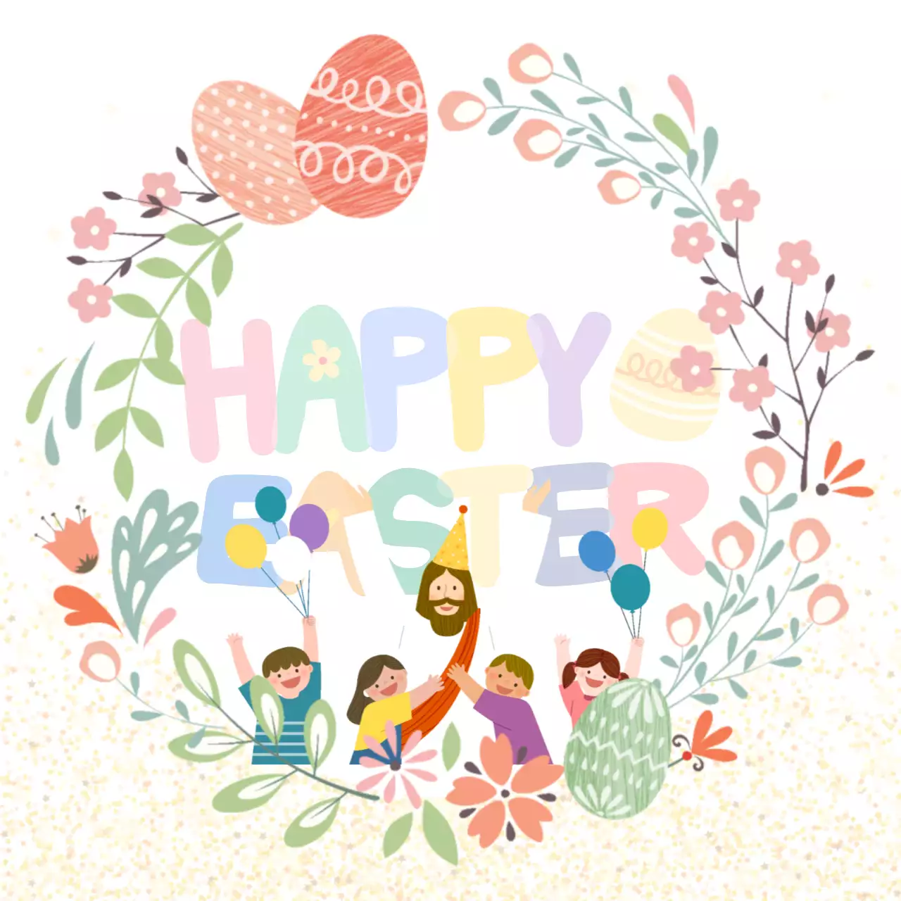 파스텔 아기자기한 부활절 축제 안내