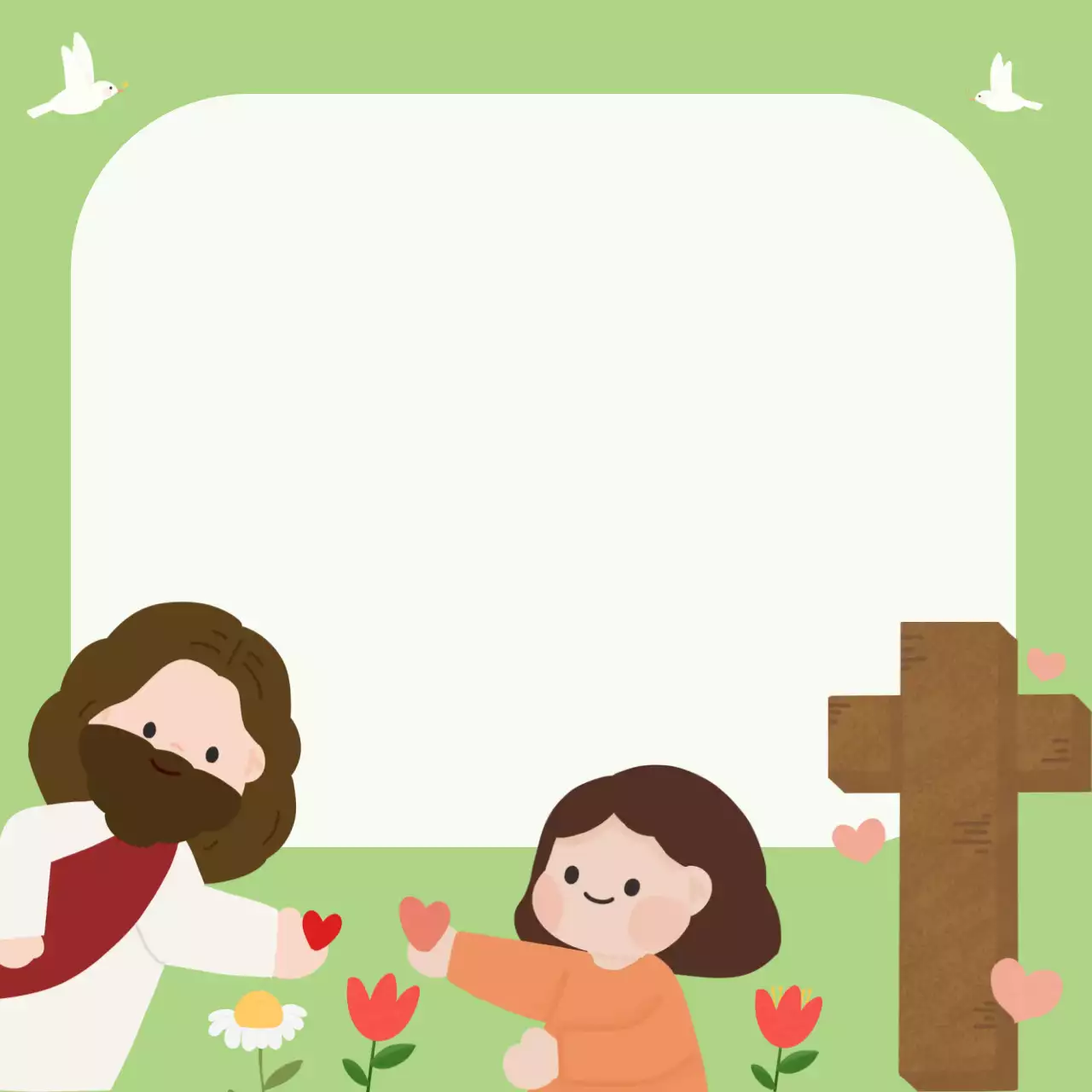 연두 사랑스러운 기독교 포토프레임