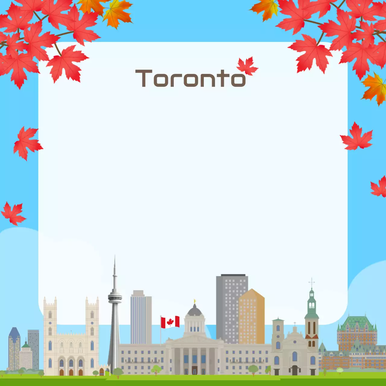 빨강 심플 캐나다 토론토 포토프레임