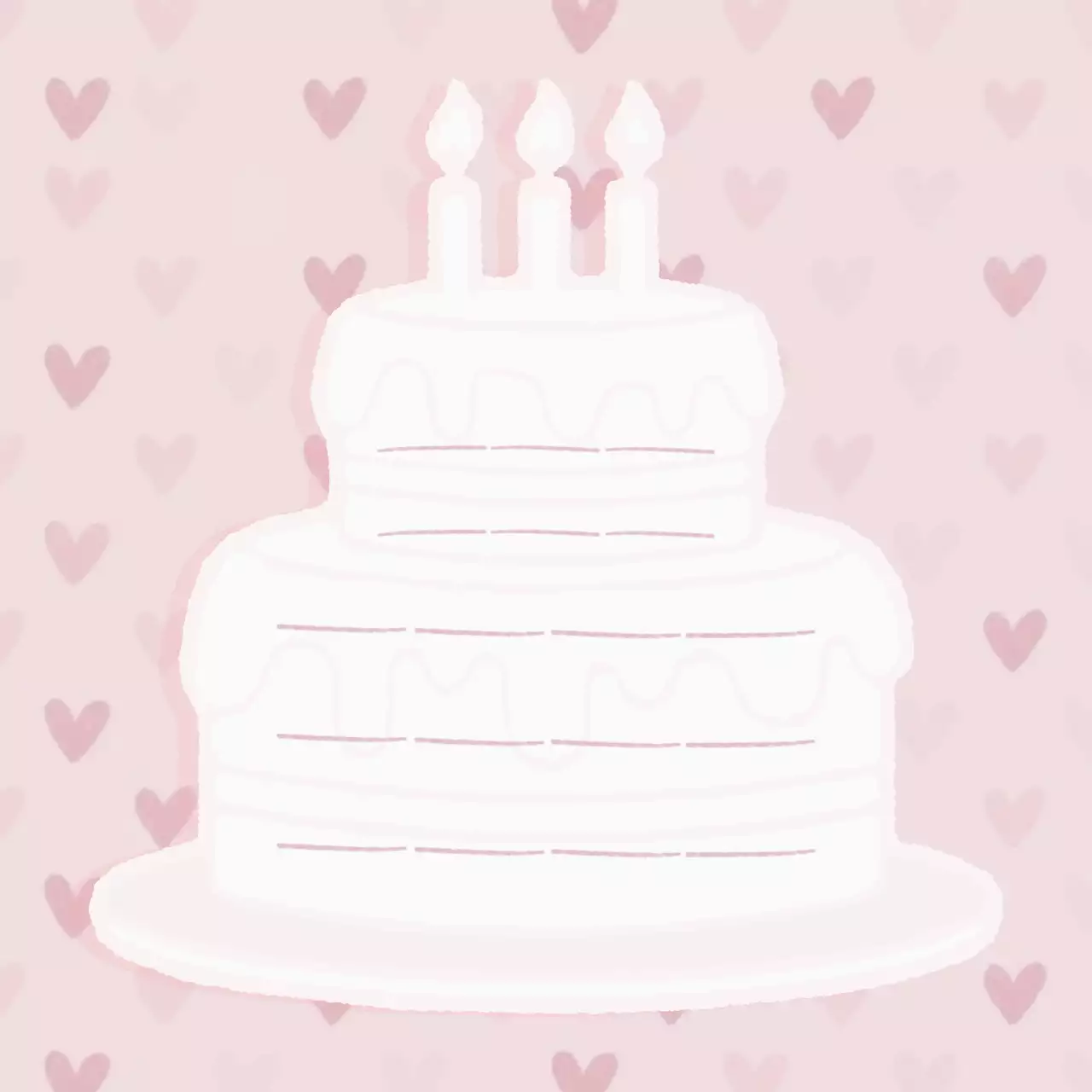 분홍색 아기자기한 생일 축하