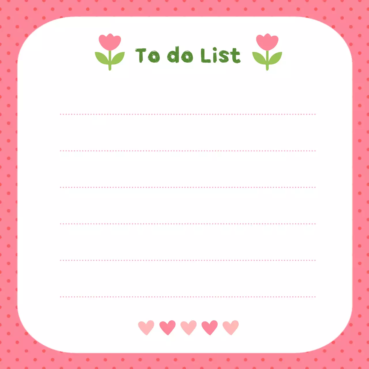 분홍색 아기자기한 할일 목록
