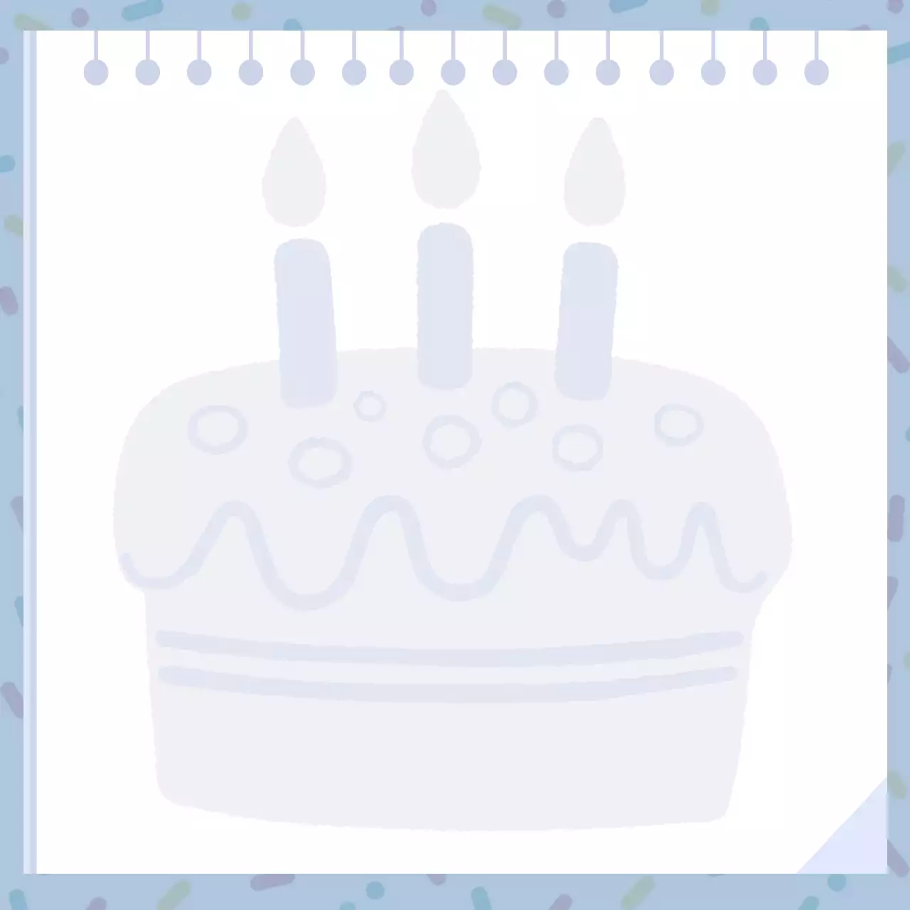 파랑 아기자기한 생일 축하