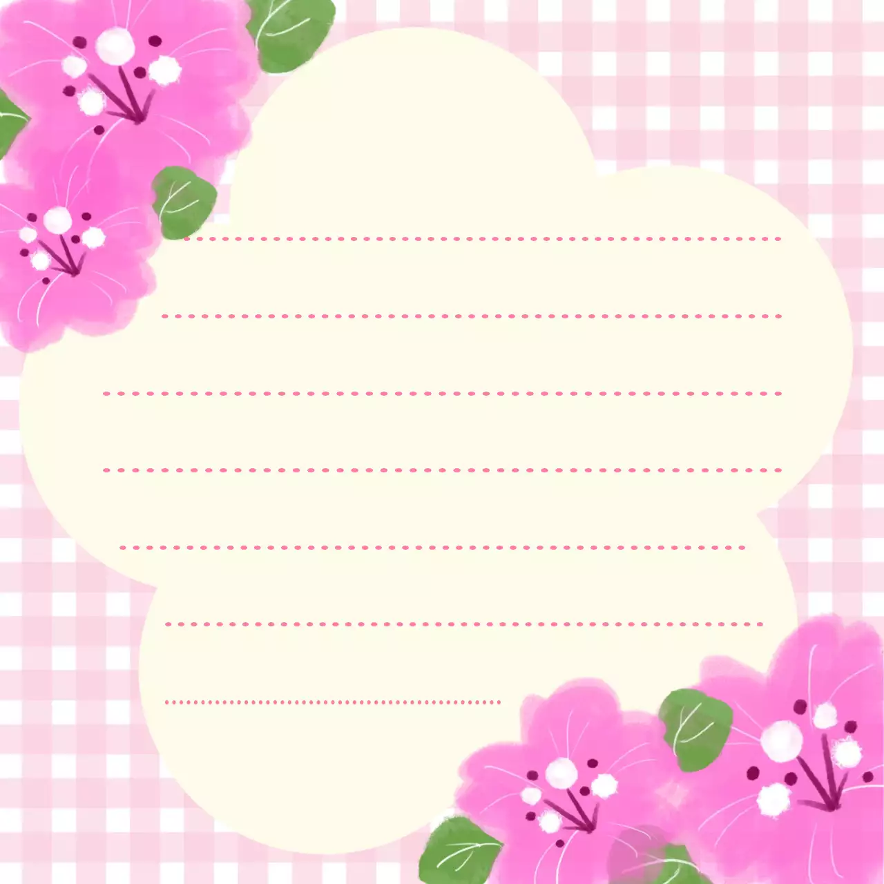 핑크 아기자기한 봄편지