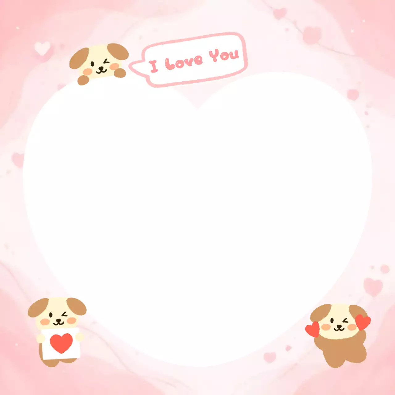 핑크 아기자기한 사랑 고백 메모