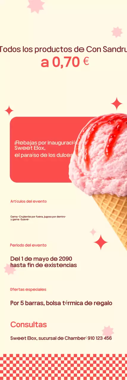 Aperitivos rojos y limpios a un precio uniforme