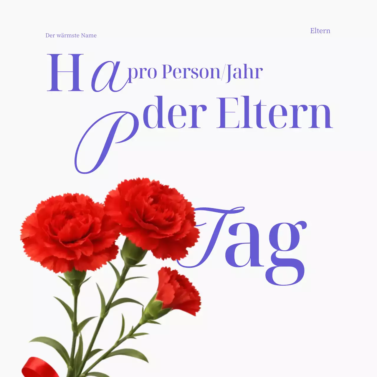 Rotes schlichtes Gedenk-Elterntags-Etikett