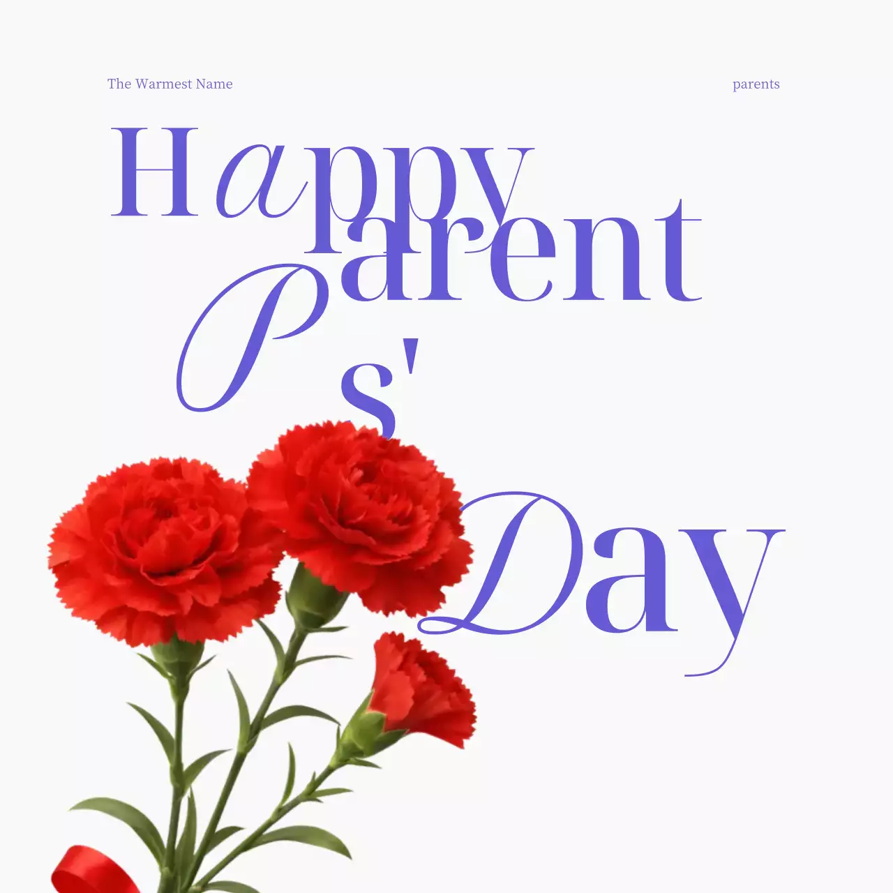 Red simple Parents' Day commemorative