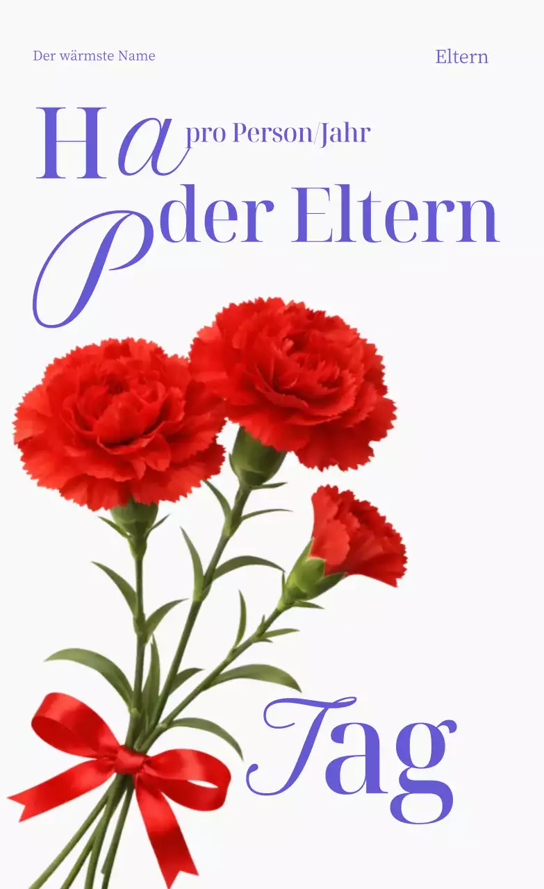 Ein schlichtes rotes Geschenk zum Elterntag für Eltern