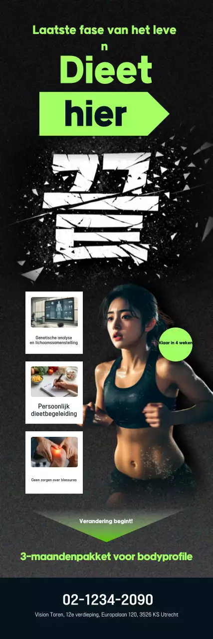 Promotie van een groen, modern dieet