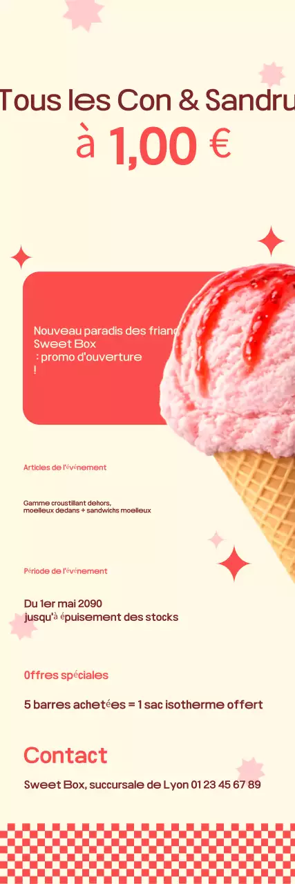 Des en-cas rouges et propres à un prix uniforme