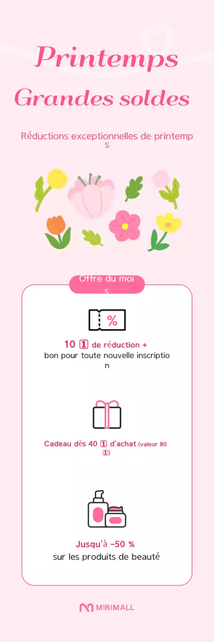 Vente de printemps Pink Simple