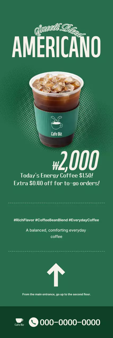 Quảng bá thực đơn cà phê đơn giản thân thiện với môi trường.