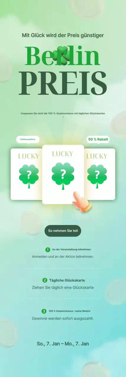 Ankündigung der Green Simple Rabattaktion