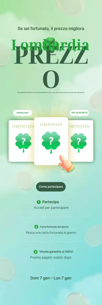 Annuncio dell'evento promozionale Green Simple con sconti speciali.