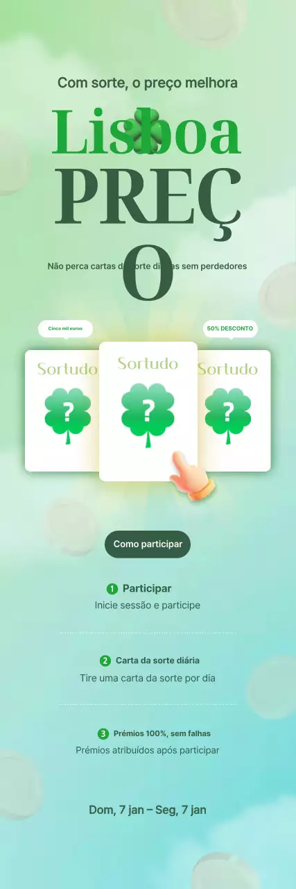 Anúncio do evento de desconto Green Simple