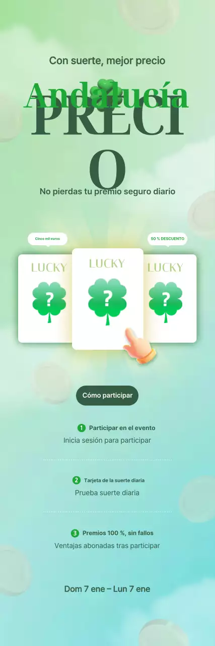 Anuncio del evento de descuentos de Green Simple