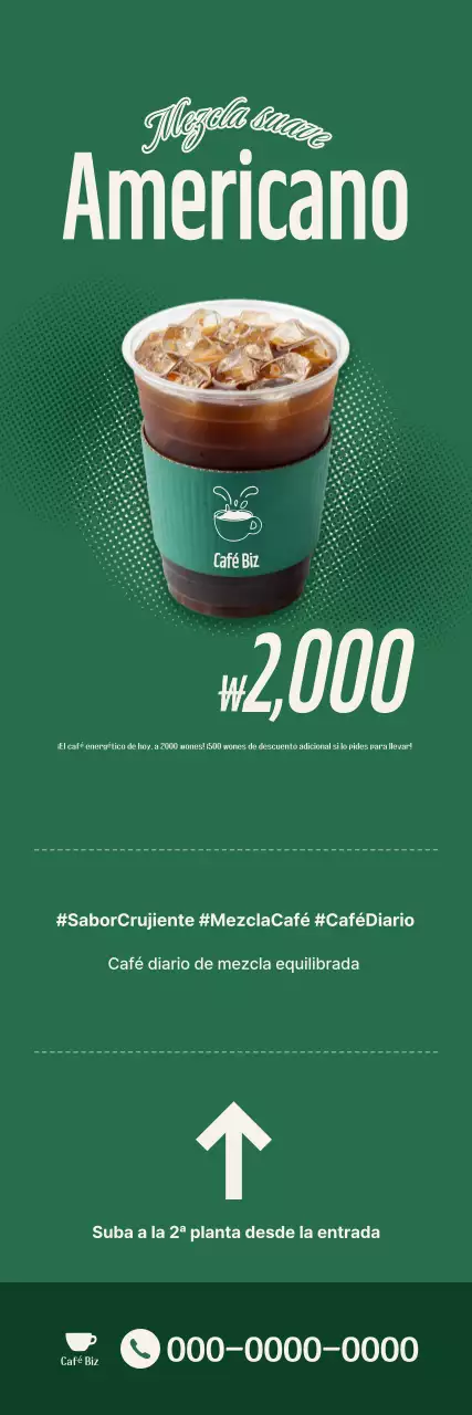 Promocionando el menú de café verde sencillo
