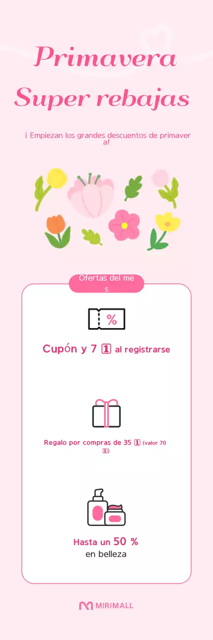 Evento de rebajas de primavera de Pink Simple