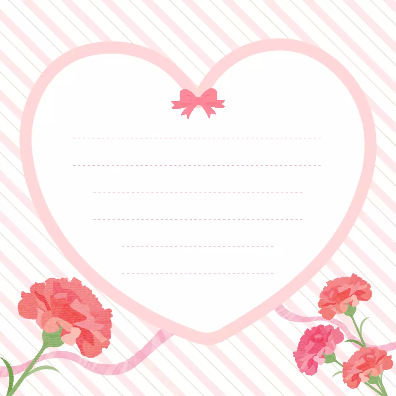 핑크 아기자기한 카네이션 엽서