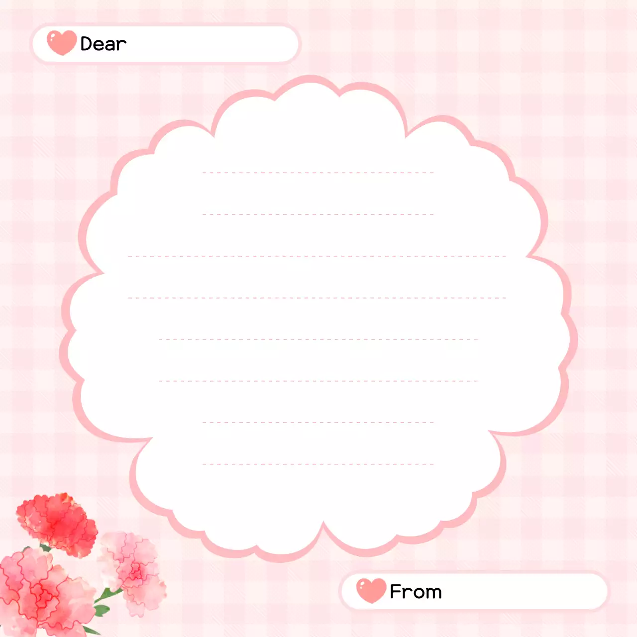 핑크 아기자기한 카네이션 편지