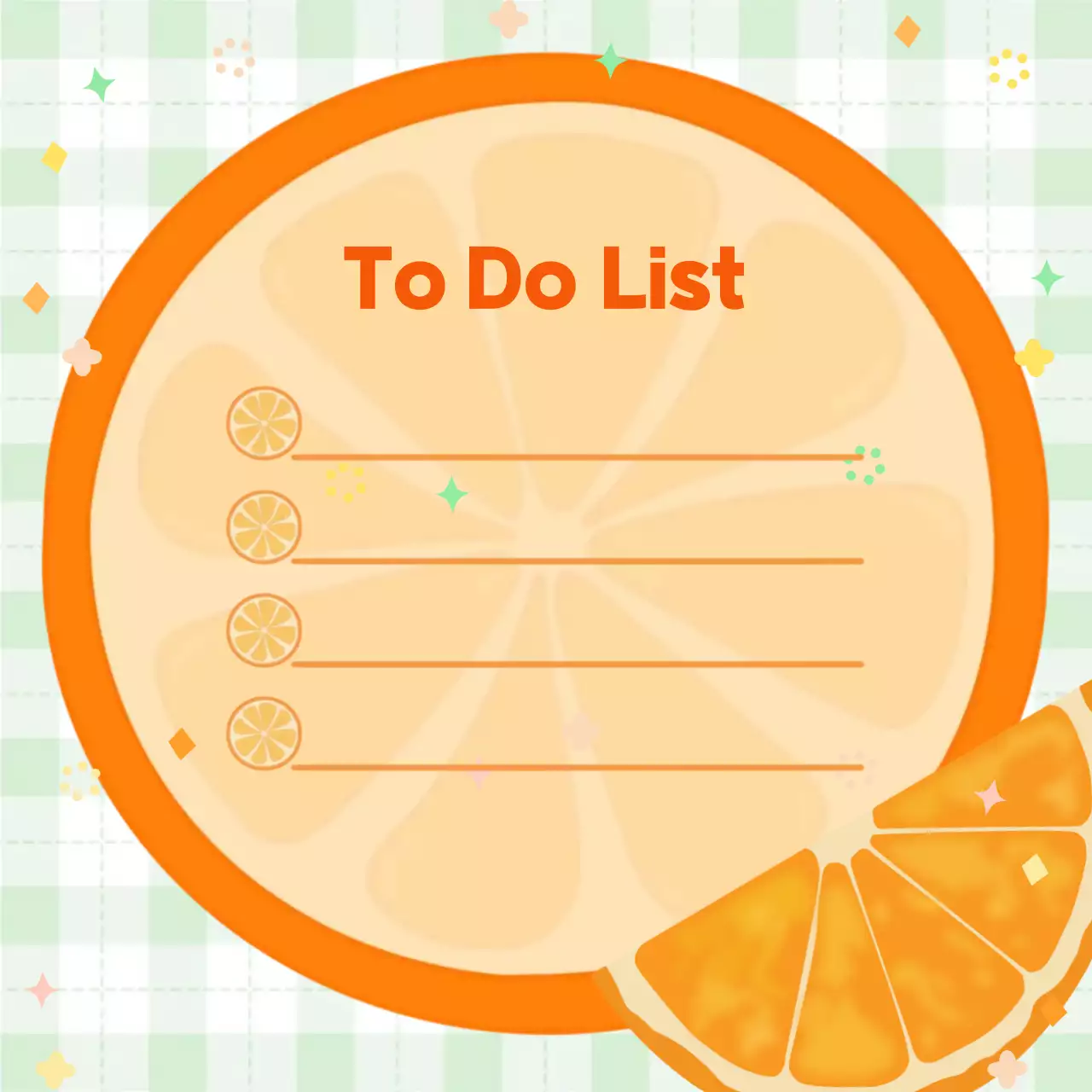 오렌지색 심플한 프레임