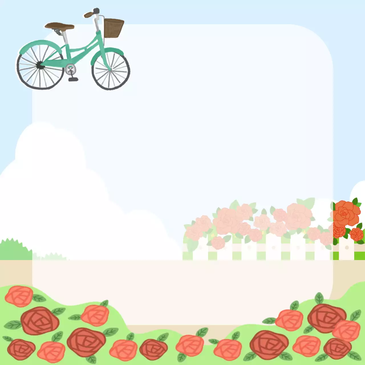 연두 심플 봄꽃 배경 엽서