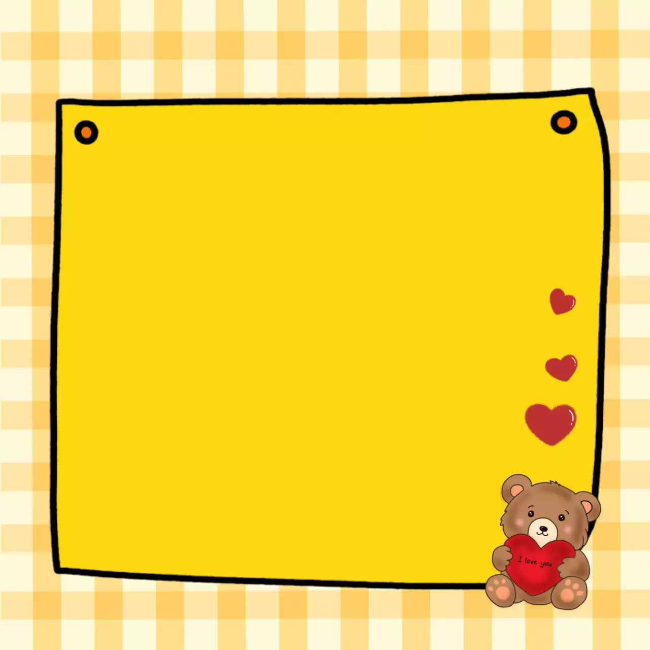 노랑색의사랑스런메모지프레임