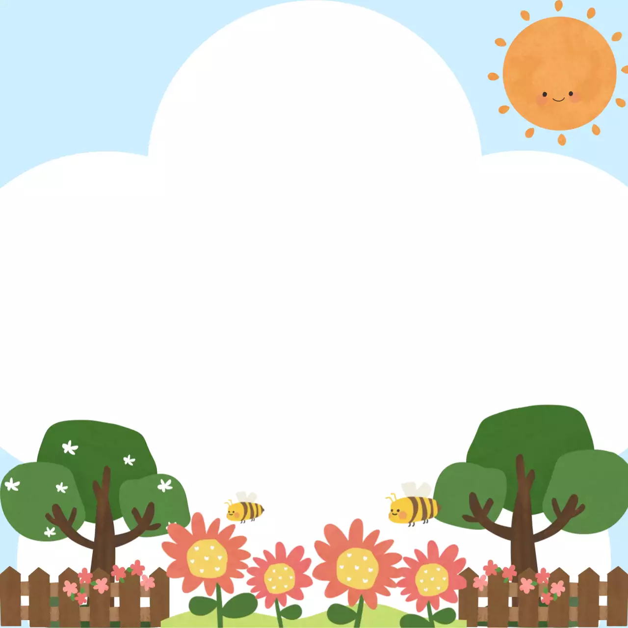 하얀 귀여운 풍경 포토프레임