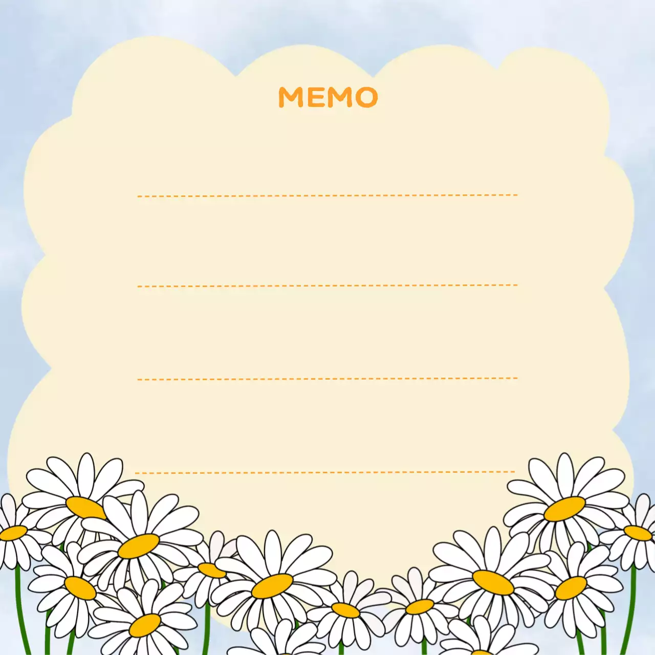 노랑 아기자기한 편지지