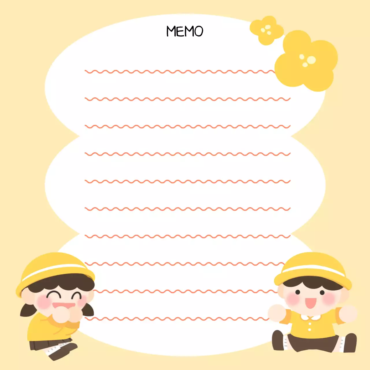 귀여운 어린이 메모 떡메모지